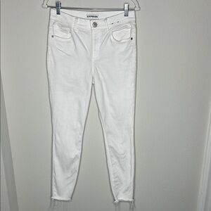Express White Ankle Cropped Jeans